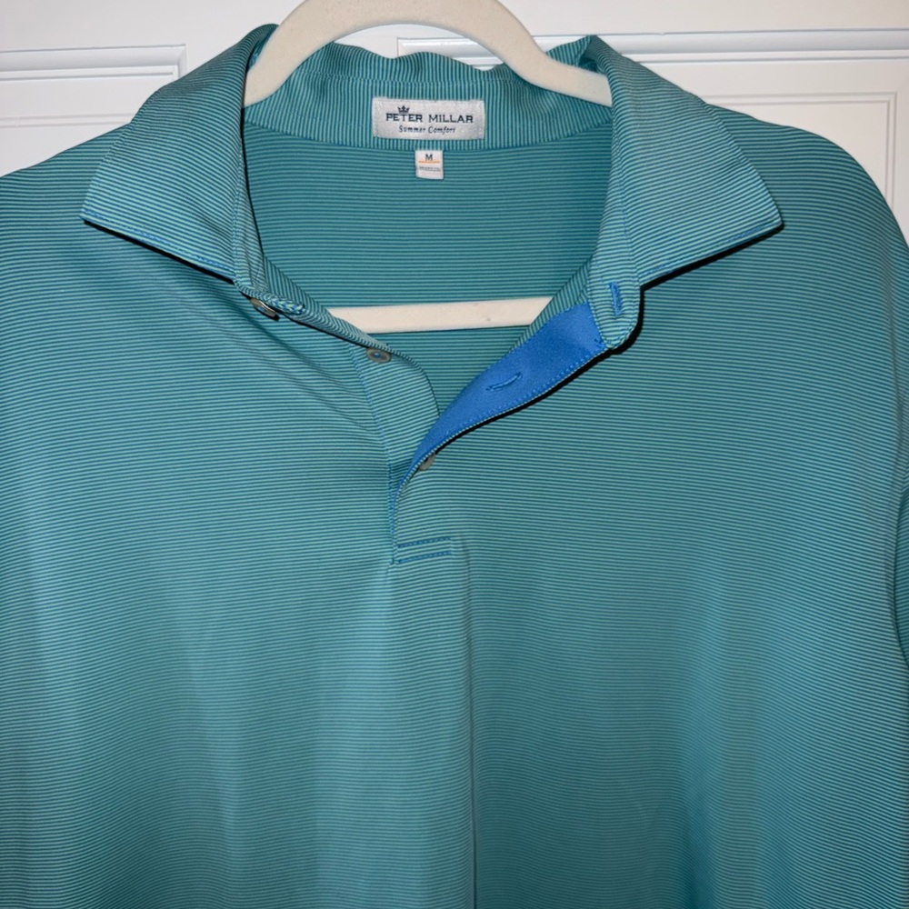 Peter Millar Blue Polo Shirt Performance Fabric